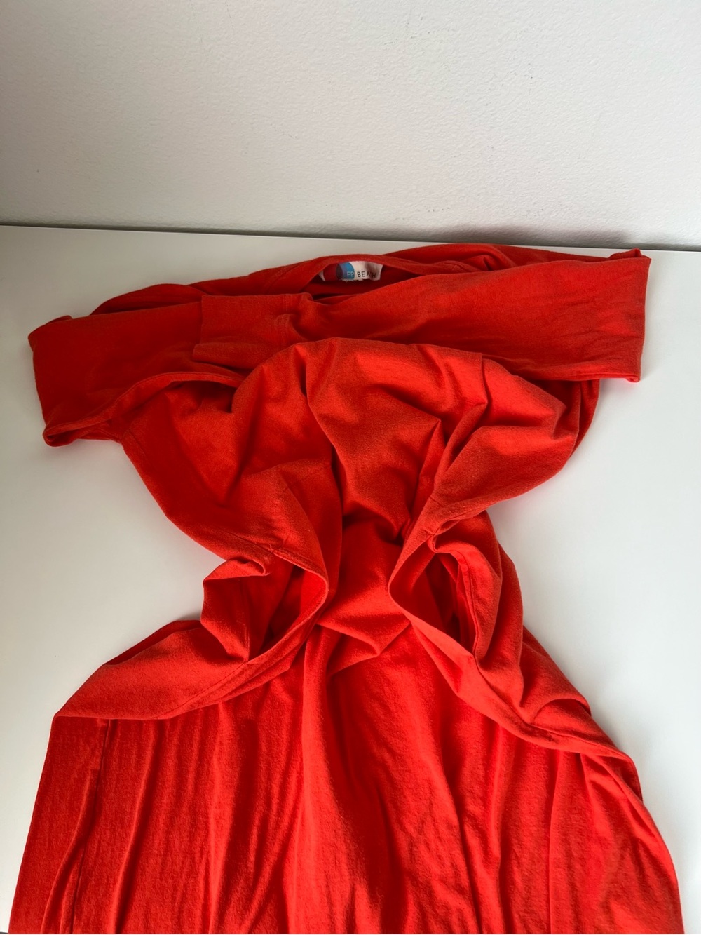 Free People Beach Minimalist Red Midi Dress XS Cotton‎ Modal Casual Resortwear - Picture 4 of 7
